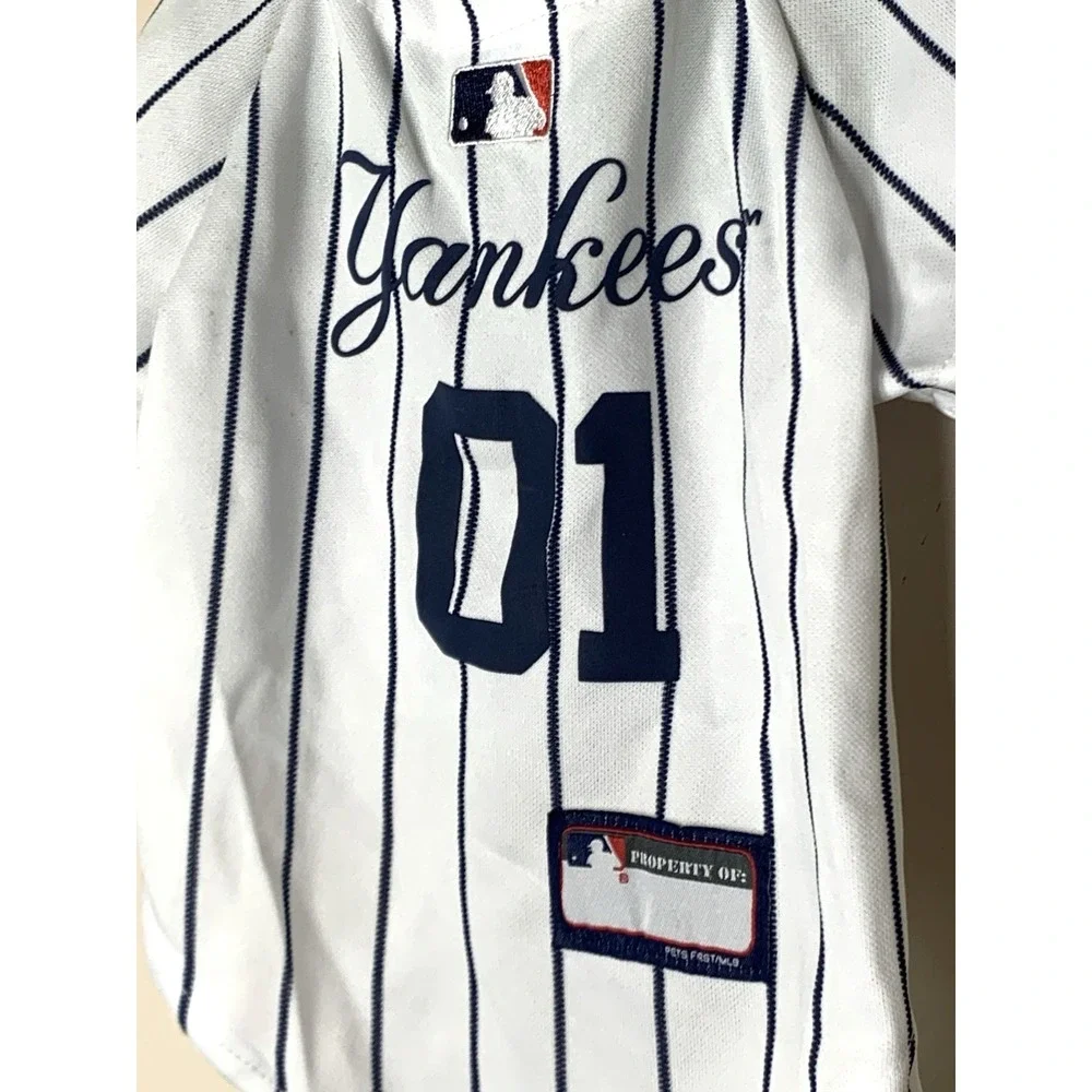 New York Yankees MLB Dog Jersey Small 9-15 lbs Pet First Pinstripe Costume NEW